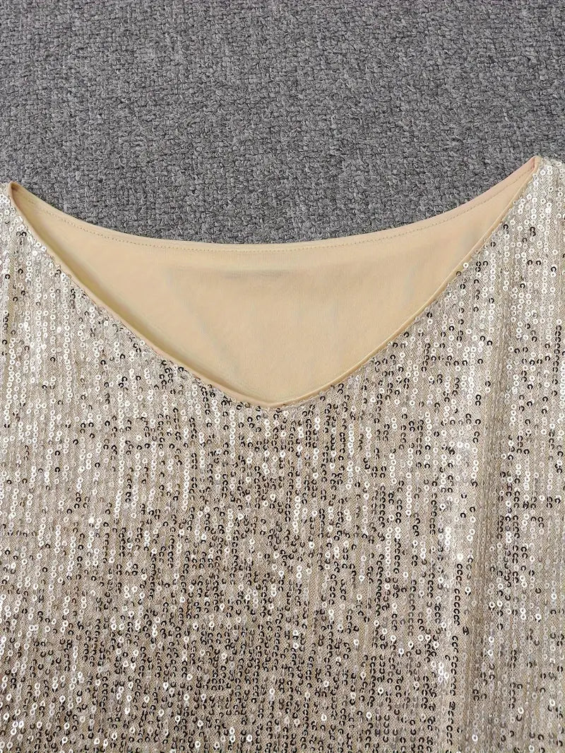 Estelle | Sequin Off-Shoulder Long-Sleeve Mini Dress