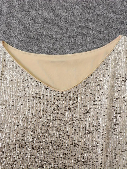 Estelle | Sequin Off-Shoulder Long-Sleeve Mini Dress