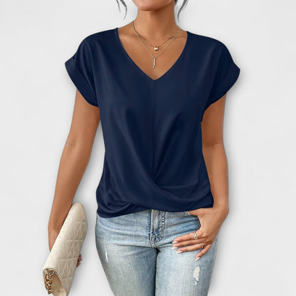 Marlena | V Neck Button Detail Blouse