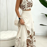 Calla | Botanical Print Halter Skirt Set