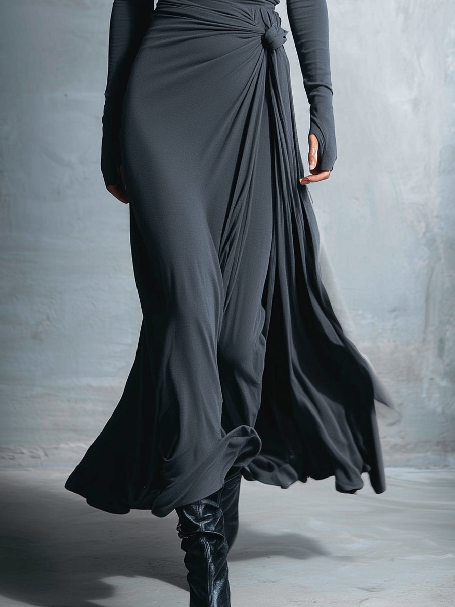 Greer | Knot-Front Wrap Maxi Dress
