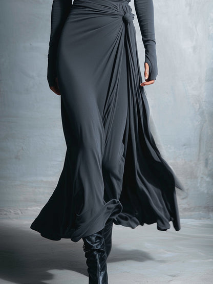 Greer | Knot-Front Wrap Maxi Dress