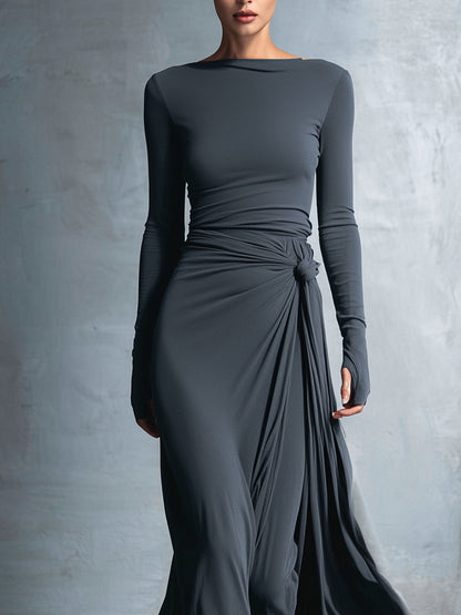 Greer | Knot-Front Wrap Maxi Dress