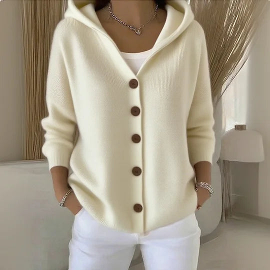 Cato | Hooded Button-Front Knit Cardigan