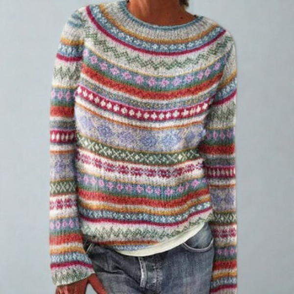 Women's Ciara vintage-inspired pattern sweater in Multicolor