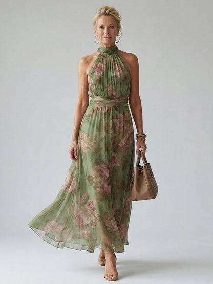Hortense | Floral Halter Midi Dress