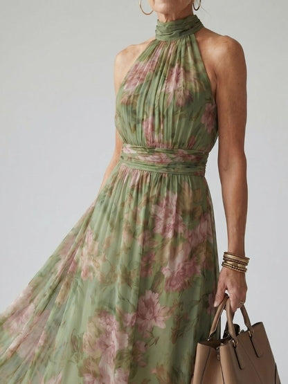 Hortense | Floral Halter Midi Dress