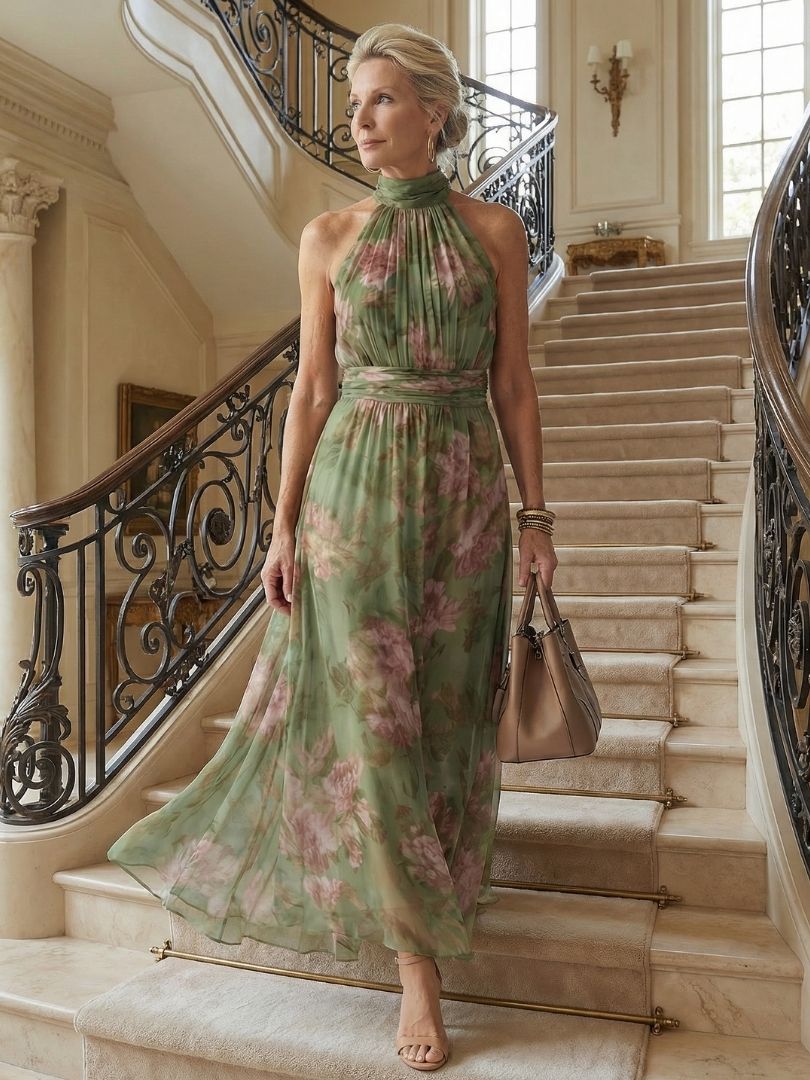 Hortense | Floral Halter Midi Dress