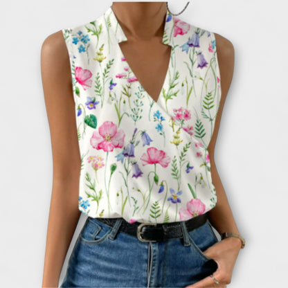 Coralise | Sleeveless Wrap Collared Blouse