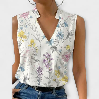 Coralise | Sleeveless Wrap Collared Blouse