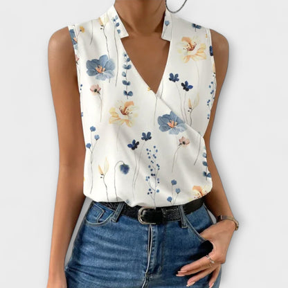 Coralise | Sleeveless Wrap Collared Blouse