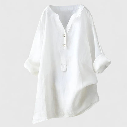 Augusta | V Notch Button Front Blouse