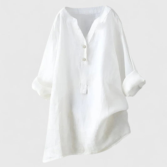 Augusta | V Notch Button Front Blouse