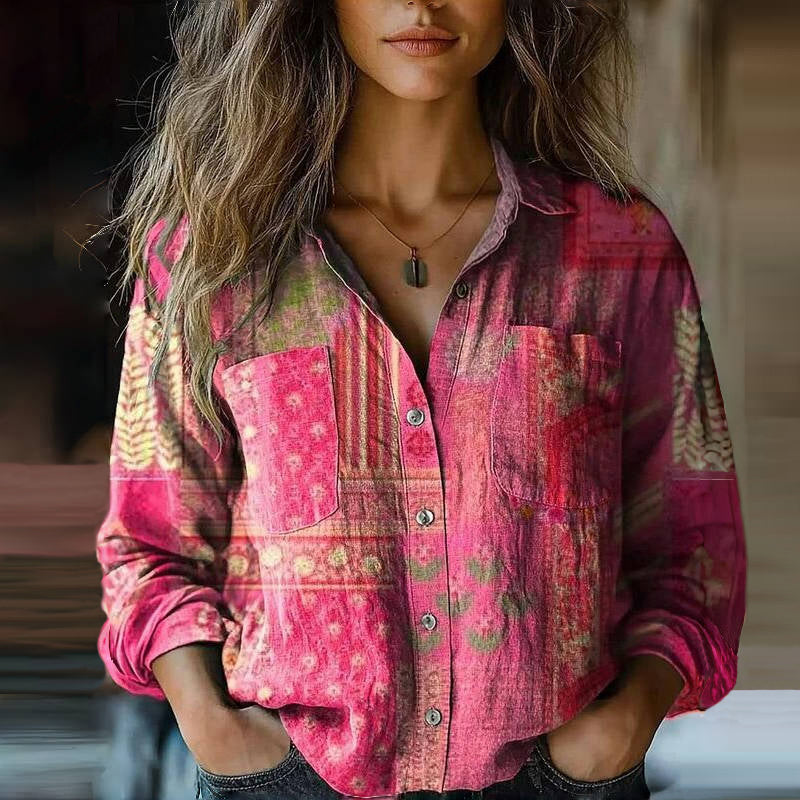 Hermine | Bohemian Print Long-Sleeve Blouse