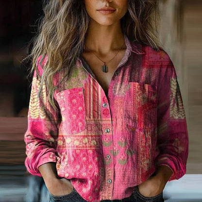 Hermine | Bohemian Print Long-Sleeve Blouse