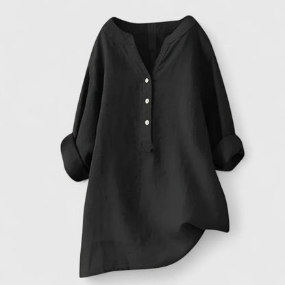 Augusta | V Notch Button Front Blouse