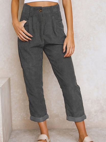 Cordelia | Relaxed Corduroy Tapered Pants