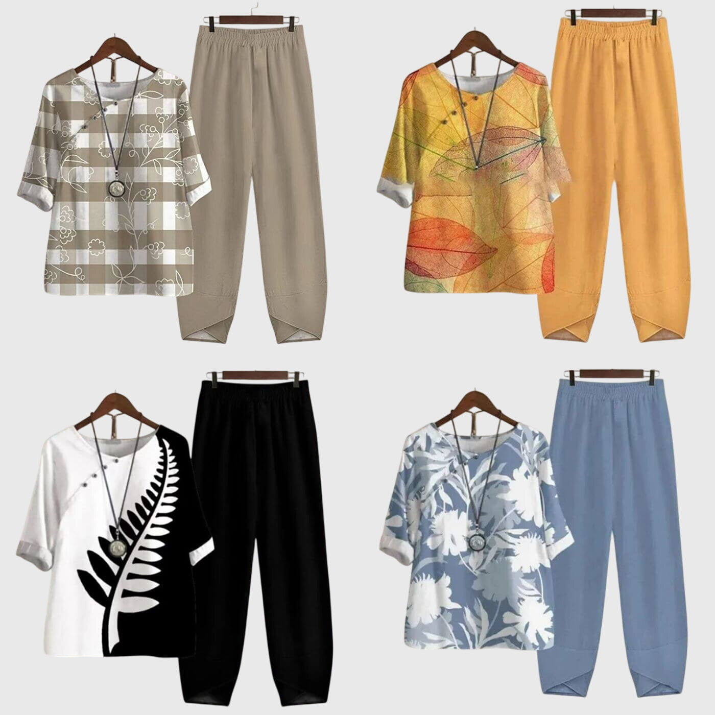 Mariella | Printed Top & Tapered Pants Set