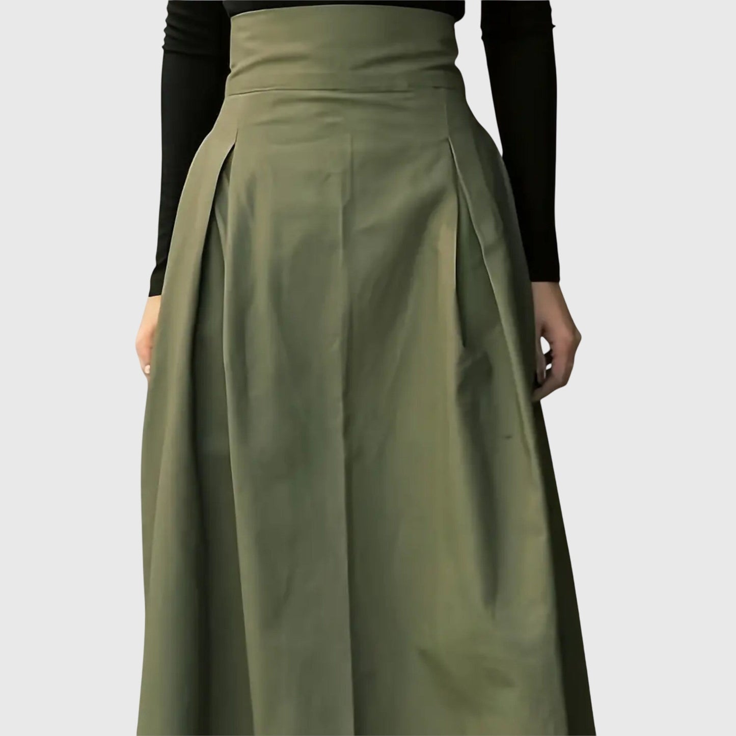 Elina | Belted A-Line Midi Skirt