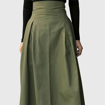 Elina | Belted A-Line Midi Skirt