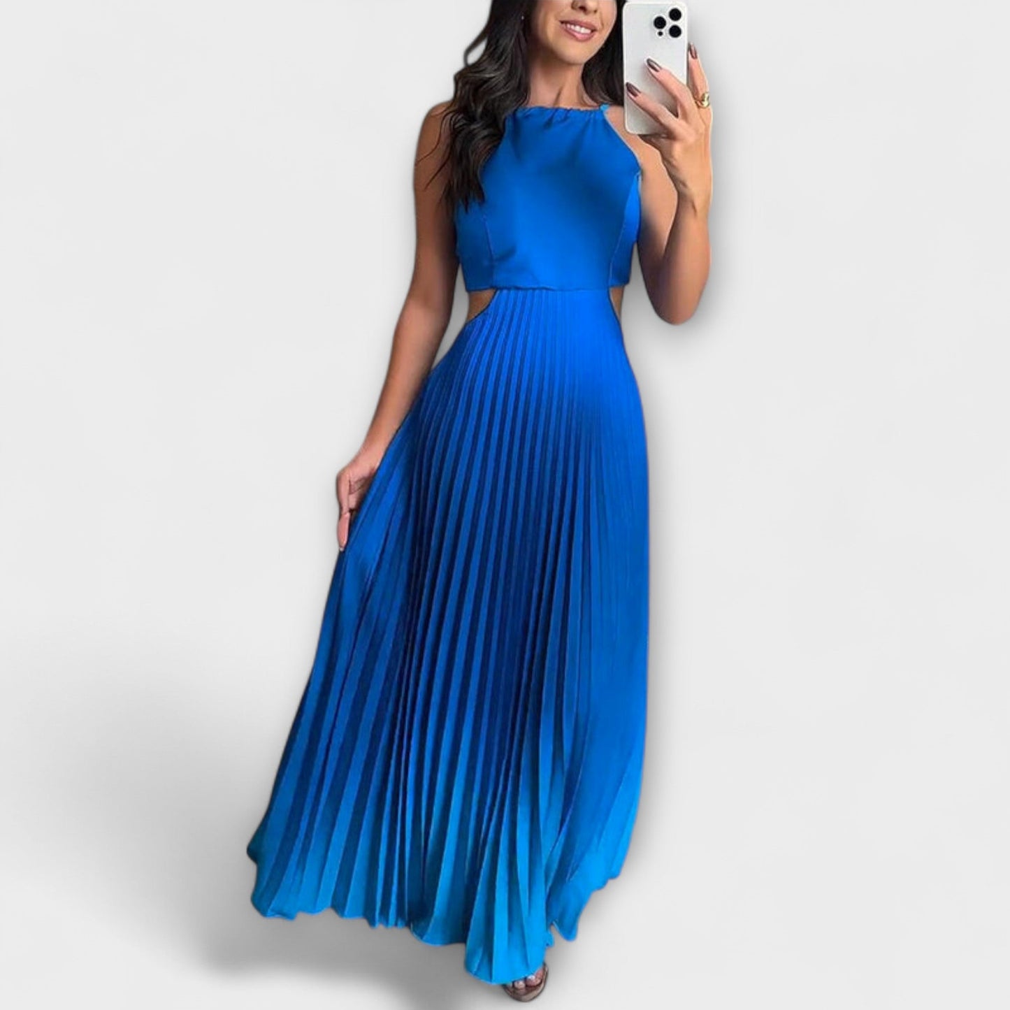 Elara | Halter Neck Sleeveless Loose Fit Prom Maxi Dress