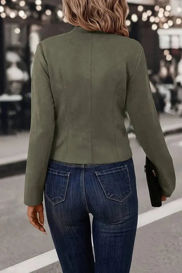Whitley | Double-Breasted Stand-Collar Blazer