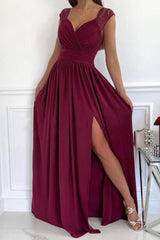 Daphne draped V-neck maxi dress, front view