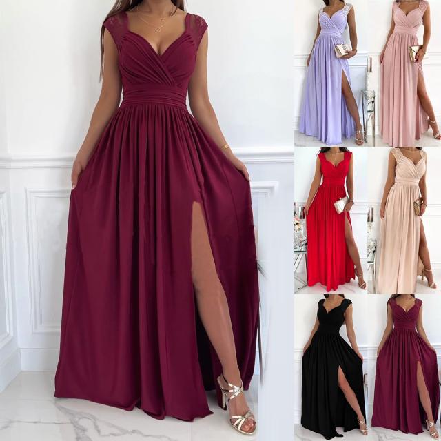 Draped V-neck maxi dress, color variant
