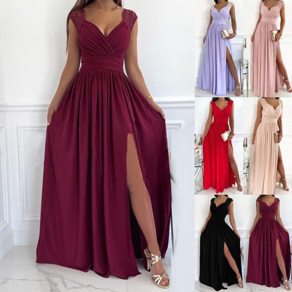 Draped V-neck maxi dress, color variant
