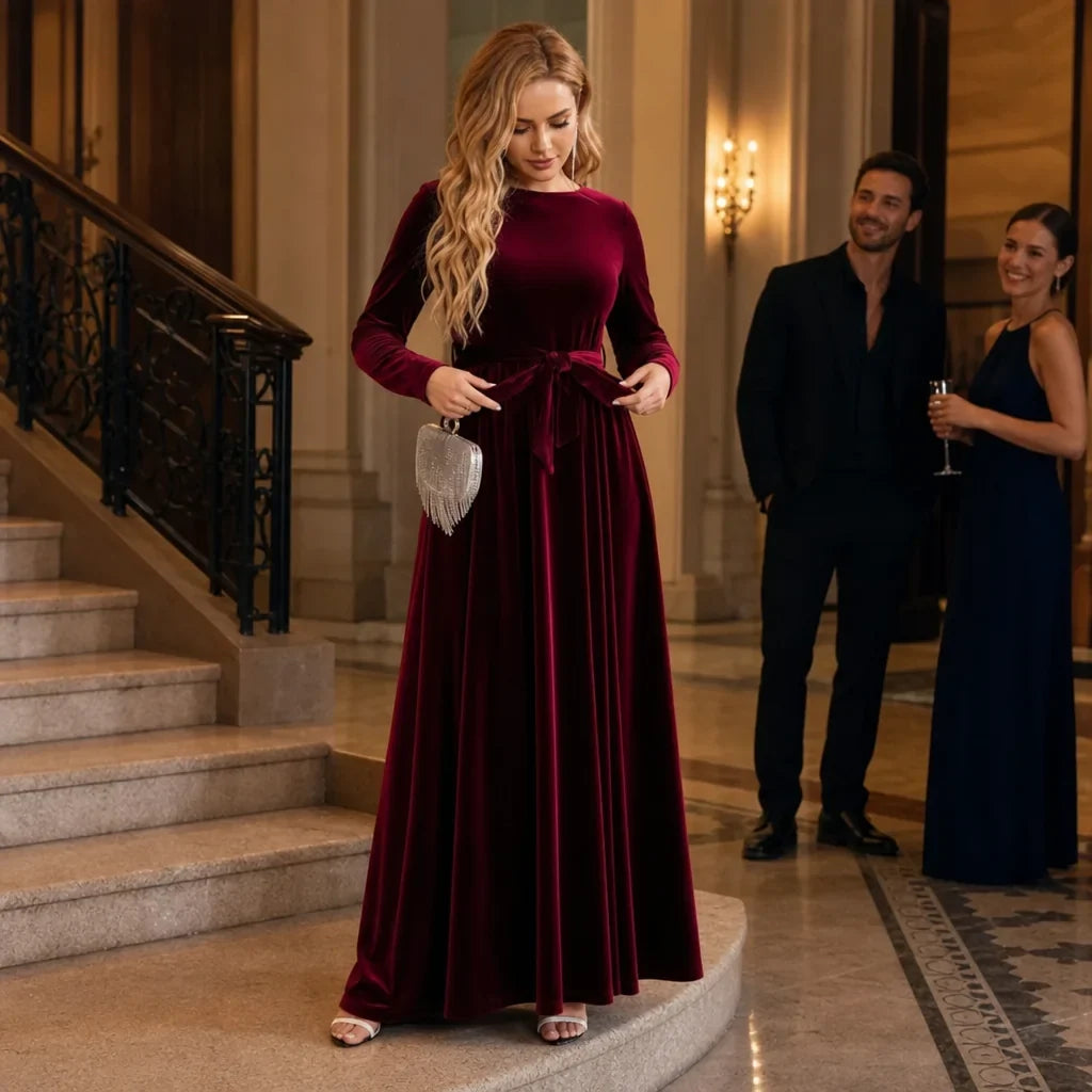 Women's Delaney belted A-line maxi dress - view 2