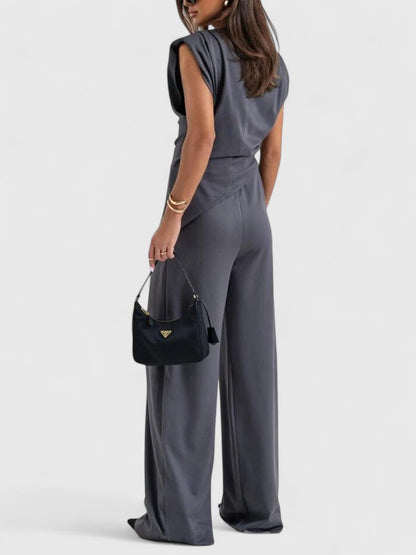 Sharon | Asymmetric Top & Wide Leg Pants Set