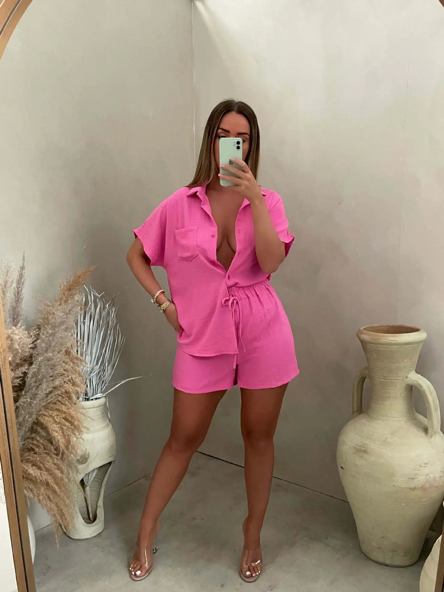 Domenica | Button-Down Shirt & Shorts Set