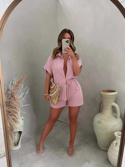 Domenica | Button-Down Shirt & Shorts Set