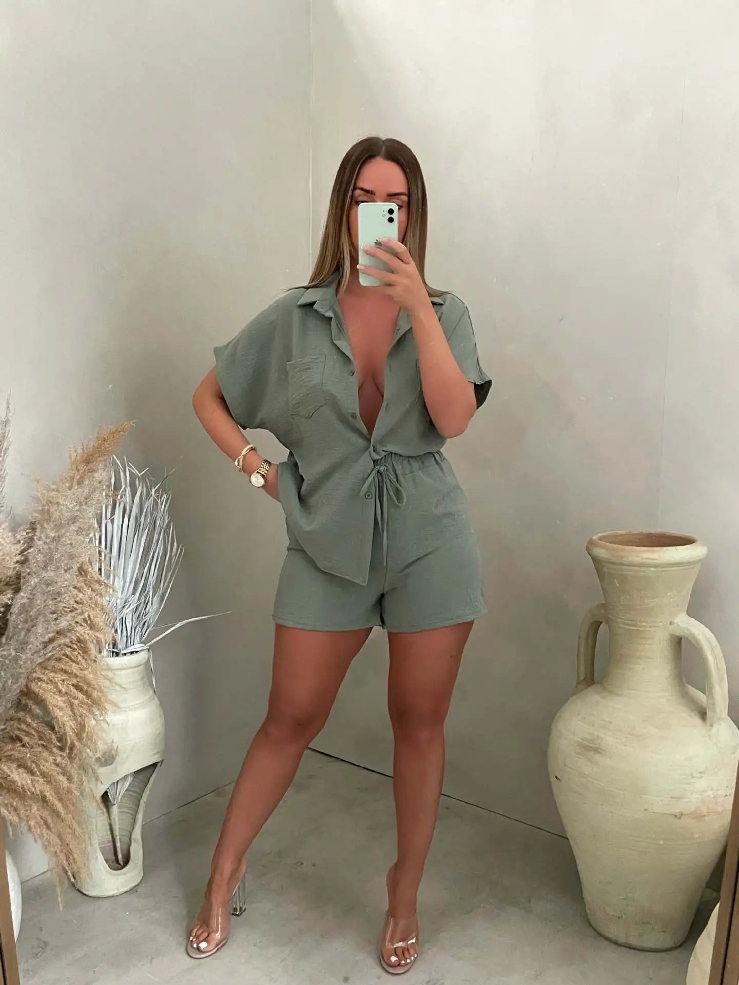 Domenica | Button-Down Shirt & Shorts Set