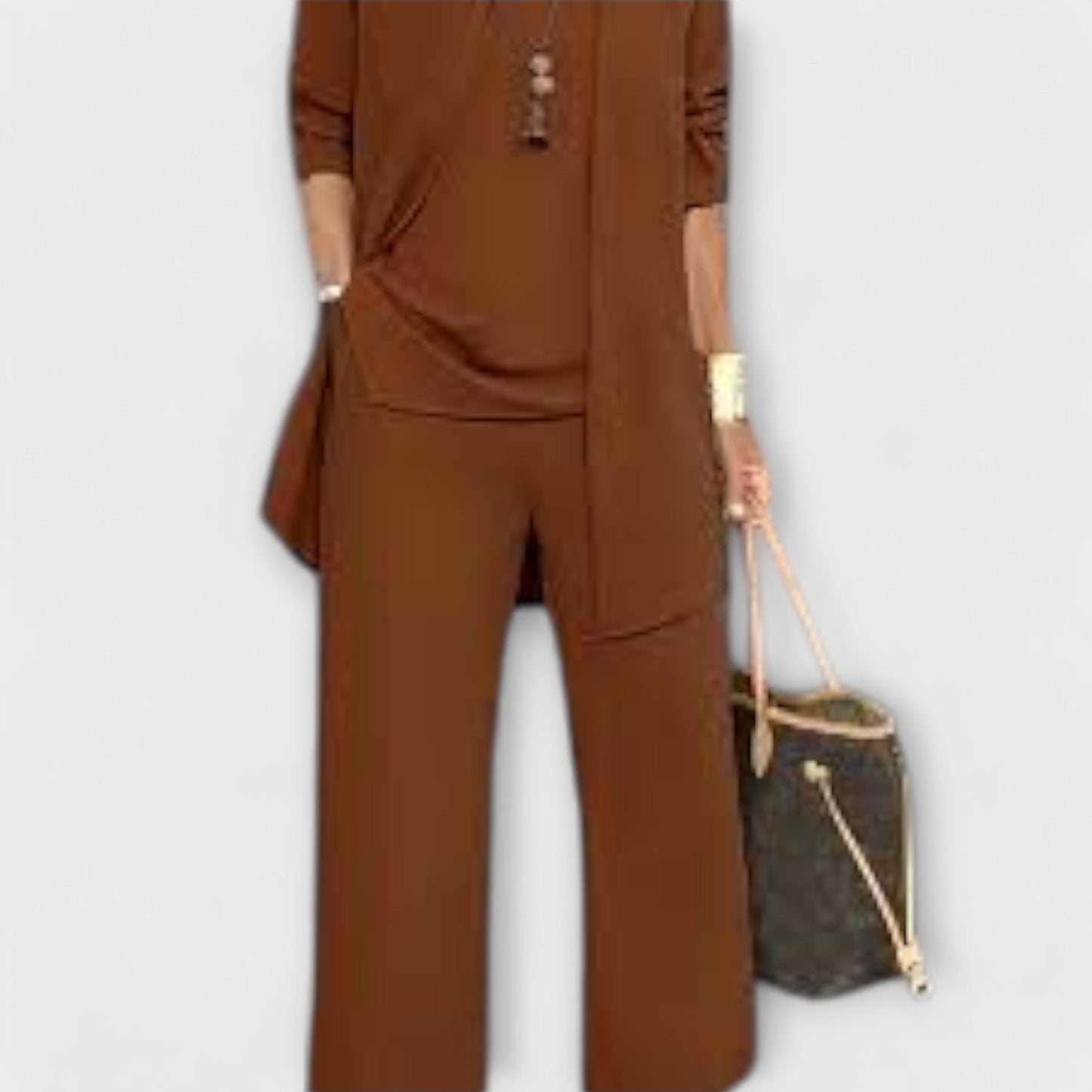 Theadora | Three Piece Cardigan & Pants Set