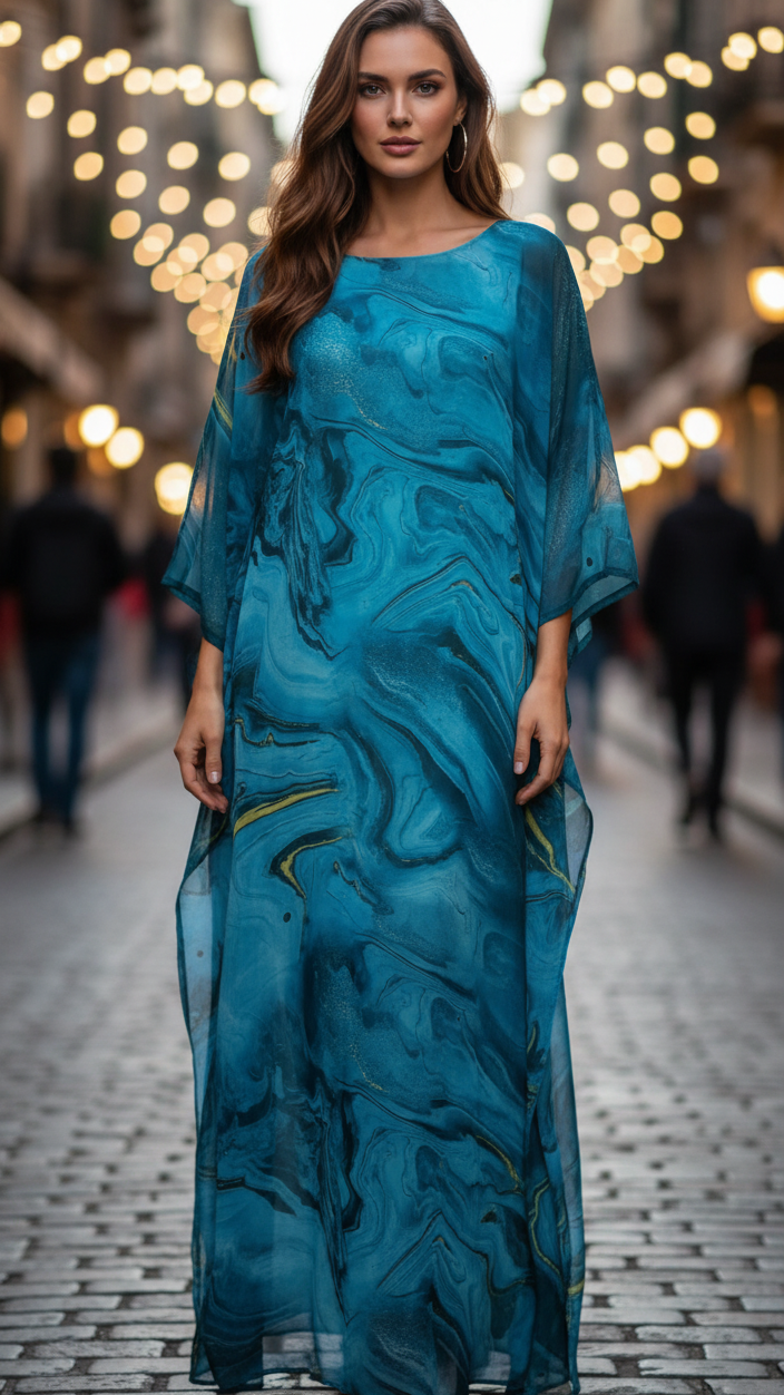 Auralie | Chiffon Kaftan Maxi Dress