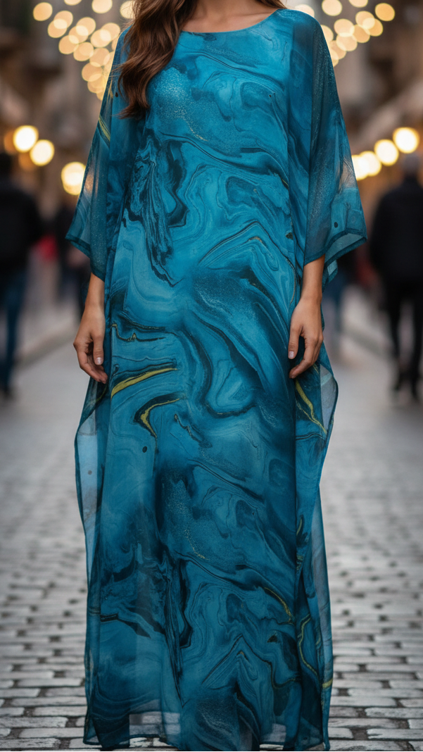 Auralie | Chiffon Kaftan Maxi Dress