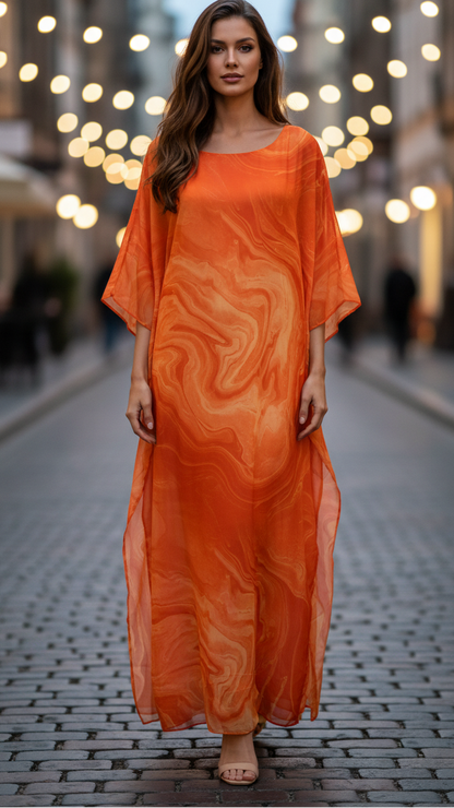 Auralie | Chiffon Kaftan Maxi Dress
