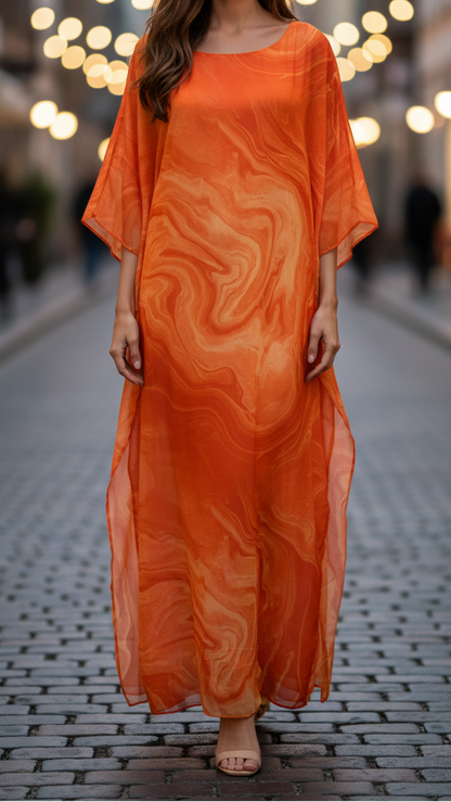 Auralie | Chiffon Kaftan Maxi Dress