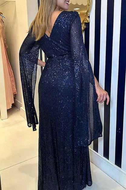 Ophelia | Sequin Long-Sleeve Maxi Dress