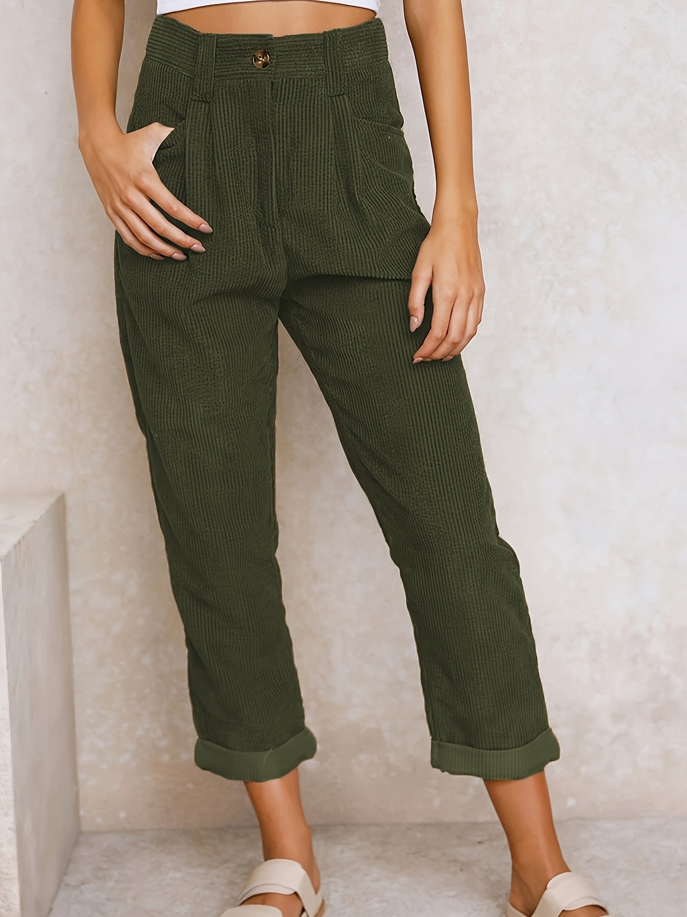 Cordelia | Relaxed Corduroy Tapered Pants