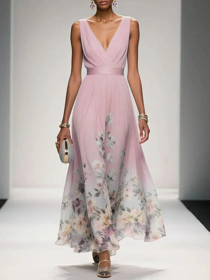 Florentina | Floral V-Neck Wedding Guest Dress