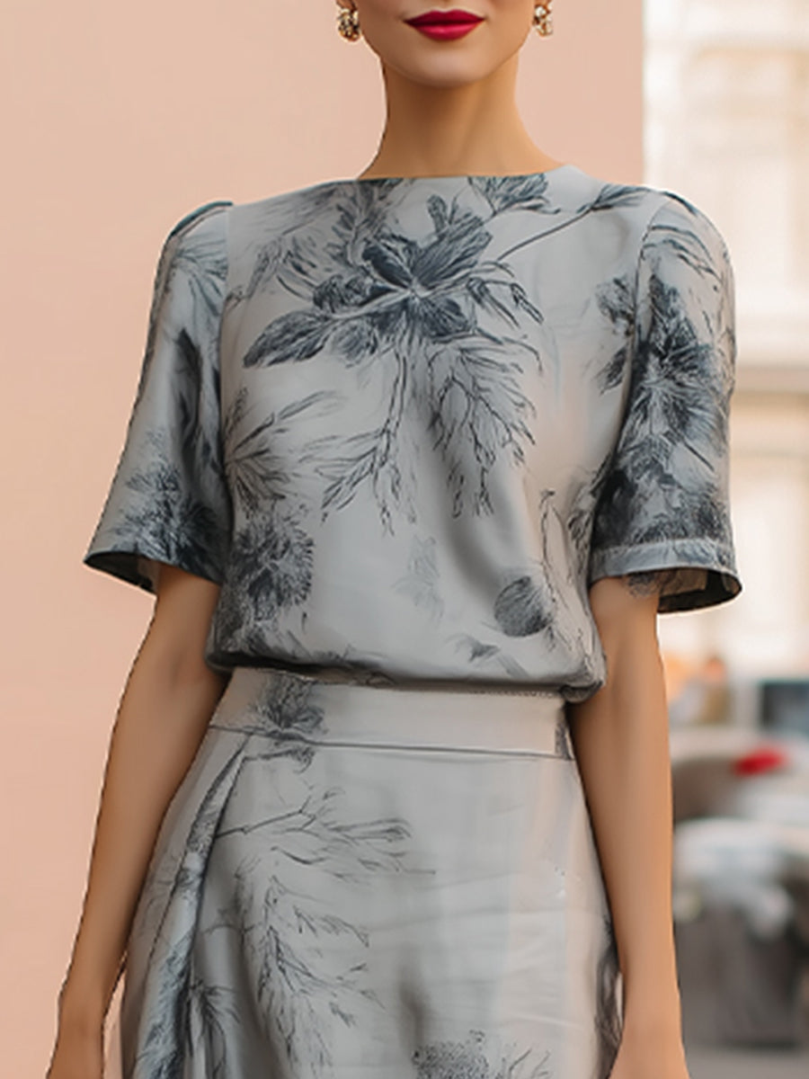 Celeste | Floral Top and Maxi Skirt Set