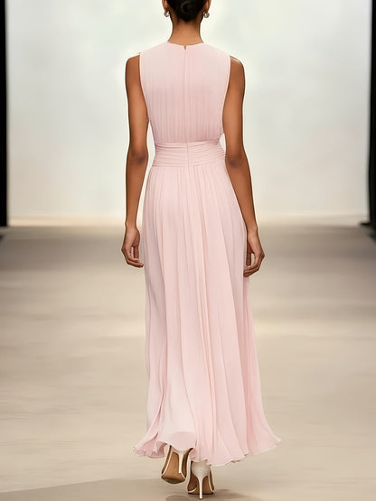 Rosemary | Ruched Waist Pleated Wedding Guest Maxi Dress
