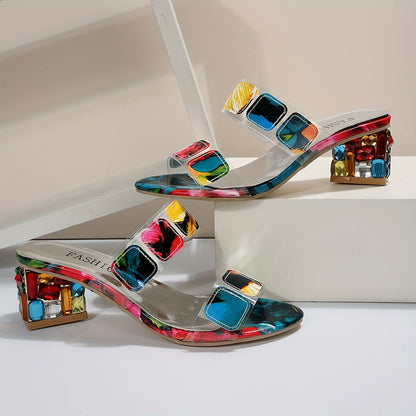 Pétronille | Strappy Block-Heel Slide Sandals