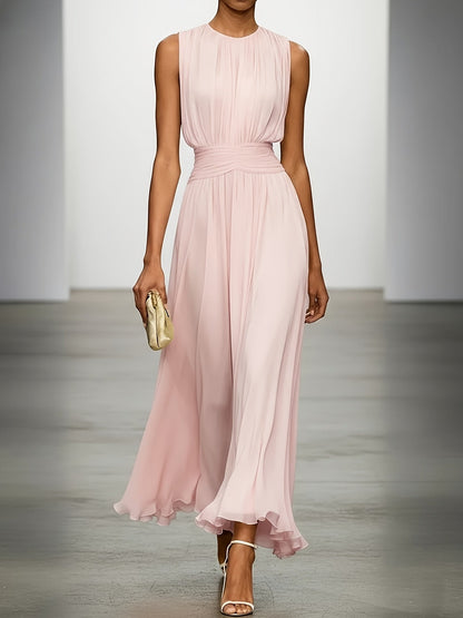 Rosemary | Ruched Waist Pleated Wedding Guest Maxi Dress