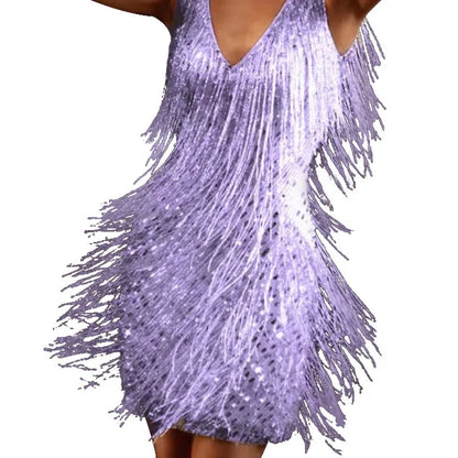 Serenelle | Fringe Feather Cocktail Dress