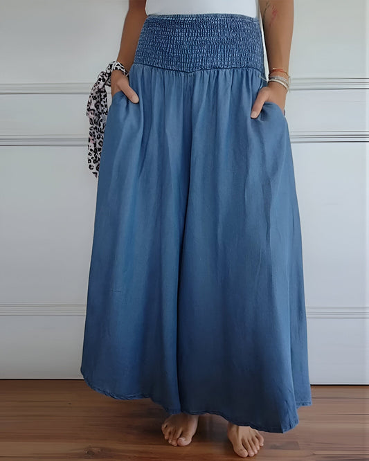 Lorraine | Elastic Waist Wide Leg Pants