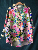 Octavia | Floral Ruffle Neck Blouse