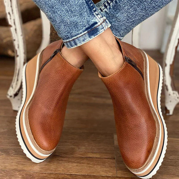 Women's Eira side-zip ankle boots in Brown
